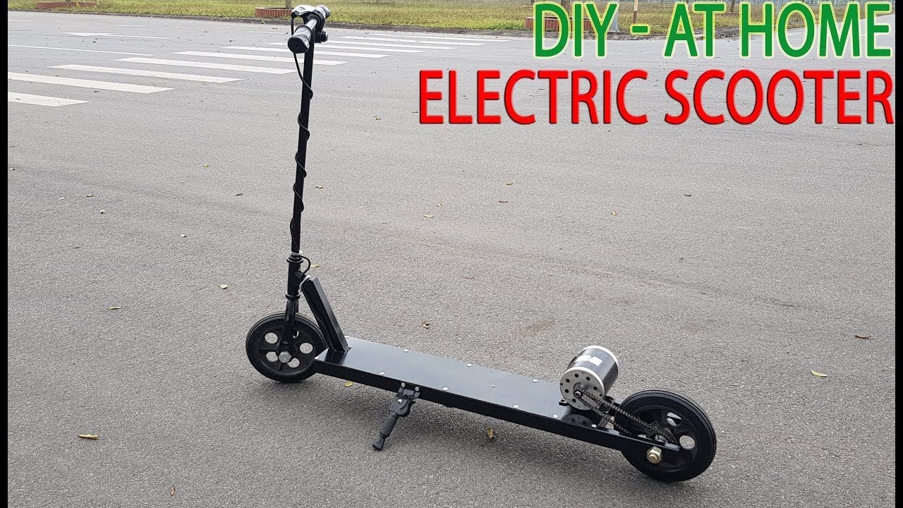 Testing the hub motor and throttle display on a newly built electric scooter.