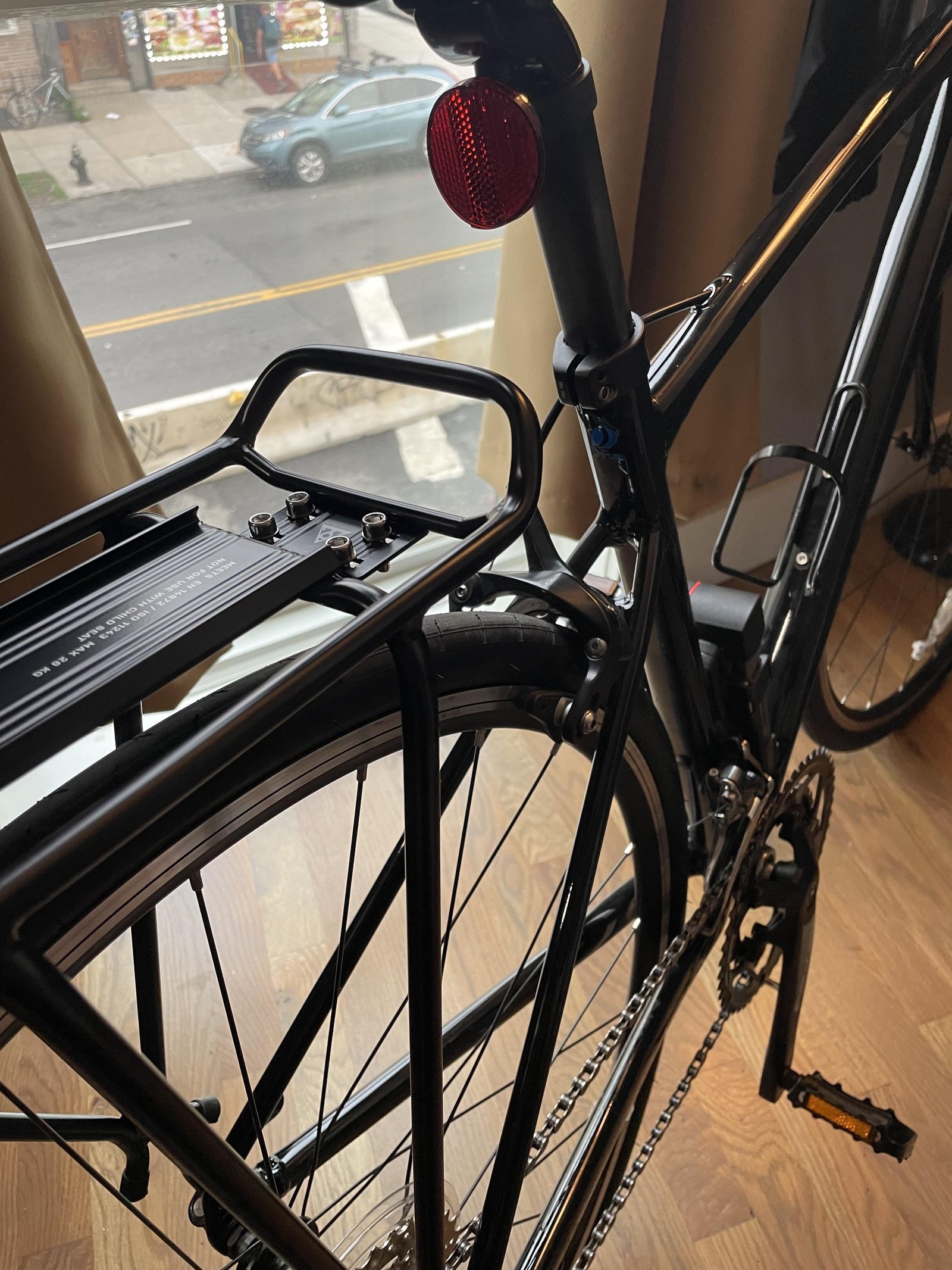A bicycle repair stand with a Topeak bike rack, ready for maintenance questions.