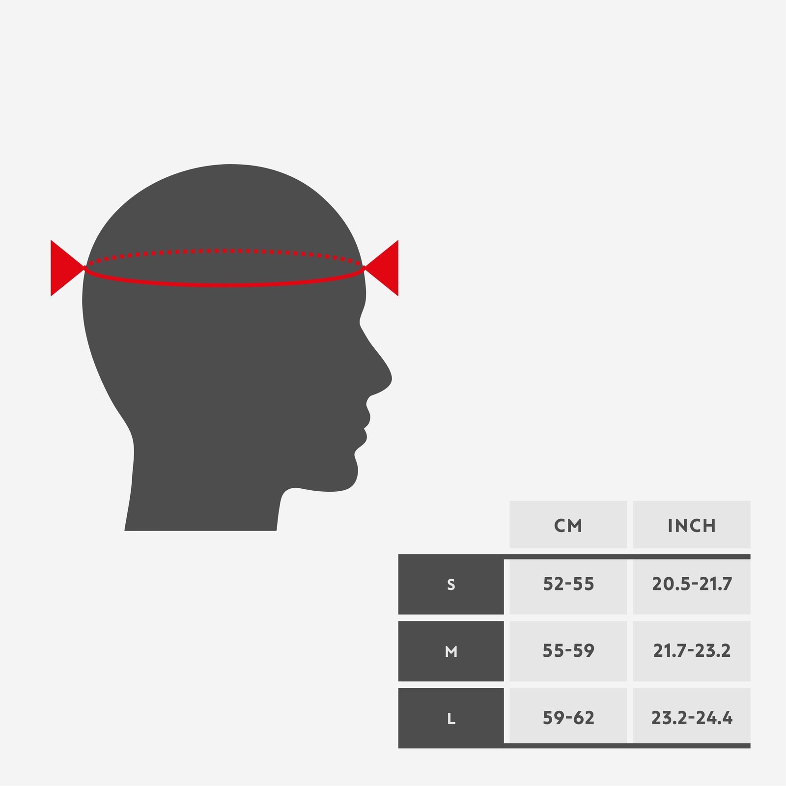 A cyclist reviewing a sizing chart to answer questions about mountain bike helmet fit.